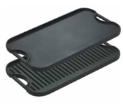 Lodge LPGI3 20" W x 10.5" D Rectangular Double Burner Cast Iron Pro-Grid Grill or Griddle