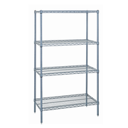 Quantum WR74-2148GY 48" W x 21" D x 74" H Gray Epoxy Coated Wire Shelving Starter Kit