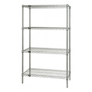 Quantum WR86-2454C 54" W x 24" D x 86" H Chrome Plated Finish Wire Shelving Starter Kit