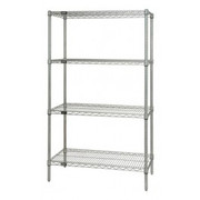 Quantum WR54-2430S 30" W x 24" D 304 Stainless Steel Includes 4 Wire Shelves Wire Shelving Starter Kit