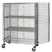 Quantum M2436-69SEC-2 69" H x 36" W x 24" D Chrome Finish Mobile Security Unit