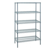 Quantum WR74-2160GY-5 60" W x 21" D x 74" H Gray Epoxy Coated Wire Shelving Starter Kit