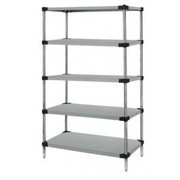 Quantum WRS5-54-1472SS 72" W x 14" D Stainless Steel Solid Shelving Starter Kit