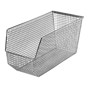 Quantum QMB565C 17.75" W x 8.13"D x 9" H Rectangular Chrome Finish Mesh Stack and Hang Bin