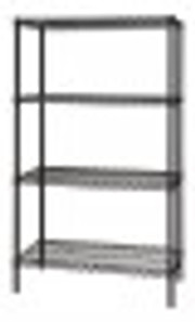 Quantum WR74-1854BK 54" W x 18" D Epoxy Coated Wire Shelving Starter Kit