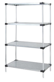 Quantum WR86-1442SG 42" W x 14" D Galvanized Steel Solid Shelving Starter Kit