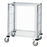 Quantum TC-19 30" W x 18" D x 39" H Chrome Plated Steel Wire Half Size Mobile Tray Cart