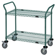 Quantum WRC-1848P-2 37.5" H x 48" W x 18" D 2 Shelves 2 U Shaped Handles Open Base Utility Cart