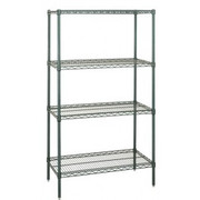 Quantum WR63-1242P 42" W x 12" D Green Epoxy Finish Includes 4 Wire Shelves Wire Shelving Starter Kit