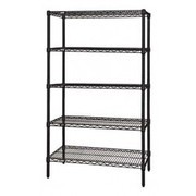 Quantum WR63-1248BK-5 48" W x 12" D Black Epoxy Finish Includes 5 Wire Shelves Wire Shelving Starter Kit