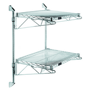 Quantum WC34-CB2454C 54" W x 24" D Chrome Plated Finish Cantilever Double Shelf Post Wall Mount