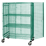 Quantum M2436-69SECP-2 69" H x 36" W x 24" D Green Epoxy Coated Finish Mobile Security Unit