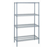 Quantum WR86-2454GY 54" W x 24" D x 86" H Gray Epoxy Antimicrobial Finish Wire Shelving Starter Kit