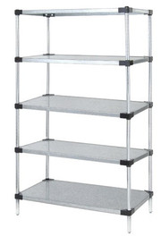 Quantum WR86-2454SG-5 54" W x 24" D Galvanized Steel Solid Shelving Starter Kit