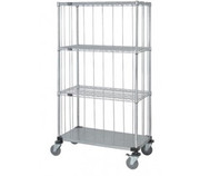 Quantum M2436CG47RE 36" W x 24" D Chrome 4 Shelves Mobile Enclosure Cart