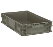 Quantum RSO2415-5 24" W x 15" D x 5" H Gray Polyethylene Stacker Straight Wall Container