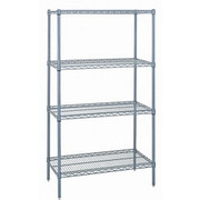 Quantum WR63-1242GY 42" W x 12" D Gray Epoxy Finish Includes 4 Wire Shelves Wire Shelving Starter Kit