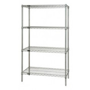 Quantum WR54-2142C 42" W x 21" D Chrome Finish Includes 4 Wire Shelves Wire Shelving Starter Kit