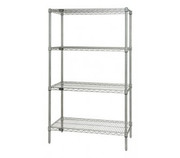 Quantum WR54-1442C 42" W x 14" D x 54" H Chrome Plated Finish Wire Shelving Starter Kit