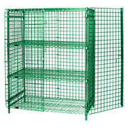 Quantum 2160-63SECP-2 63" H x 60" W x 21" D Green Epoxy Coated Finish Stationary Security Unit