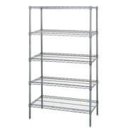 Quantum WR63-1836C-5 36" W x 18" D x 63" H Chrome Plated Wire Shelving Starter Kit