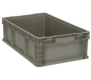 Quantum RSO2415-7 24" W x 15" D x 7.5" H Gray Polyethylene Stacker Straight Wall Container