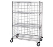 Quantum M2436C46E 36" W x 24" D Chrome 4 Shelves Mobile Enclosure Cart