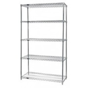 Quantum WR54-3672C-5 72" W x 36" D Chrome Finish Includes 5 Wire Shelves Wire Shelving Starter Kit