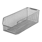 Quantum QMB534C 15" W x 6"D x 5" H Rectangular Chrome Finish Mesh Stack and Hang Bin