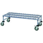 Quantum M18366DGY 1200 Lbs. Gray Epoxy Antimicrobial Wire Mobile Dunnage Platform Rack