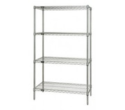 Quantum WR86-1460C 60" W x 86" H x 12" D Chrome Plated Finish Wire Shelving Starter Kit