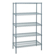 Quantum WR54-3042GY-5 42" W x 30" D Gray Epoxy Finish Includes 5 Wire Shelves Wire Shelving Starter Kit