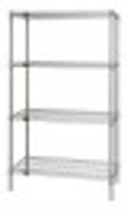 Quantum WR74-1424C 24" W x 14" D Chrome Plated Wire Shelving Starter Kit