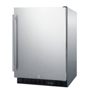 Summit SCR610BLSDCSS 23.63" W Stainless Steel Undercounter Refrigerator - 115 Volts