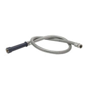 T&S Brass EB-0104-H 104" Flex Stainless Steel Hose w/ Blue Grip Handle Hose Assembly