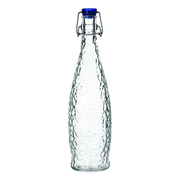 Libbey 13150122 33 7/8 Oz. Organic Textured Blue Clamp Top Lip Glass Glacier Bottle - (6 Each Per Case)