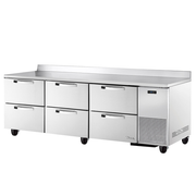 True TWT-93D-6-HC~SPEC3 Stainless Steel 3 Section 6 Drawers SPEC SERIES Deep Work Top Refrigerator - 115 Volts 0.2 HP