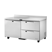 True TWT-60D-2-HC~SPEC3 Stainless Steel 2 Section 1 Door 2 Drawers SPEC SERIES Work Top Refrigerator - 115 Volts 0.25 HP