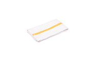 CTC 50-1011 16" x 19" White with Gold Center Stripe Cotton Rectangular Bar Towels