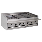 Bakers Pride L-60RS-R-NG Stainless Steel Countertop Natural Gas Cast Iron Radiant Charbroiler - 195,000 BTU