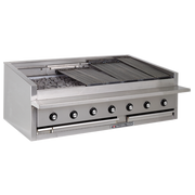 Bakers Pride L-60RS-R-LP Stainless Steel Countertop Liquid Propane Cast Iron Radiant Charbroiler - 195,000 BTU