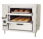 Bakers Pride GP61-LP Double Deck Stainless Steel Liquid Propane Countertop HearthBake Series Oven - 45,000 BTU