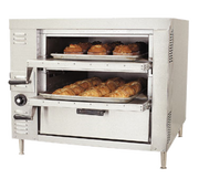 Bakers Pride GP51-LP Double Deck Stainless Steel Liquid Propane Countertop HearthBake Series Oven - 40,000 BTU