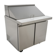 Universal Coolers SC-36-BMI 7.6 Cu. Ft. Stainless Steel Self-Contained Rear Mounted Mega Top Sandwich Refrigerated Counter - 115 Volts