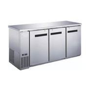 Universal Coolers BBCI-7224 72.8" W Stainless Steel Three-Section Solid Doors Back Bar Cooler - 115 Volts