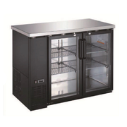 Universal Coolers BBCI-4824G 48.8" W Black Vinyl Two-Section Glass Doors Back Bar Cooler - 115 Volts