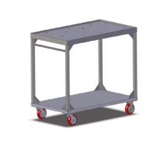 Carter-Hoffmann TT104 Stainless Steel Two Shelf Stacking Cart for 104 Correctional Insulated Trays