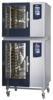 BKI CLBKI-61-101G-LP 13 Pan Full Size Stainless Steel Boilerless Liquid Propane Double Stacked 101 Series Combi Oven - 115 Volts 1 Phase