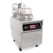 BKI BLG-TC-NG 75 Lbs. Natural Gas Stainless Steel LCD Touch Screen Controls Fryer - 70,000 BTU