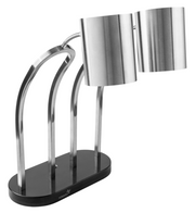 Rosseto HL008 26" H Black Dual Bulb Free-Standing Stainless Steel Heat Lamp - 110-250 Volts